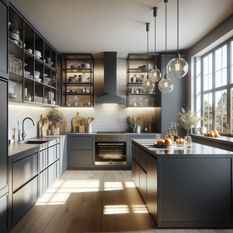 anthrazitfarbene Anrichte Küche-Potsdam