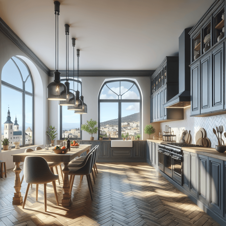 anthrazitfarbene Mediterrane Küche-Potsdam