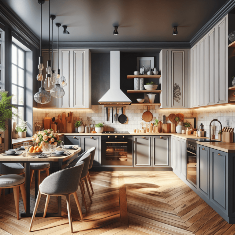 anthrazitfarbene Wohnküche-Potsdam