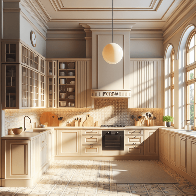 beige Küche im Art-Deco-Stil-Potsdam