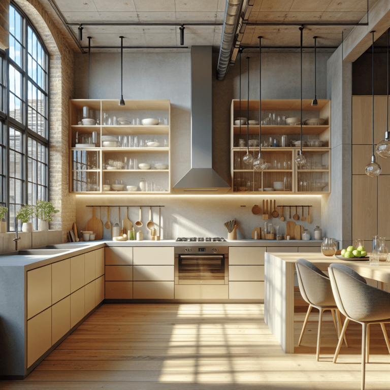 beige Küche im Loftstil-Potsdam