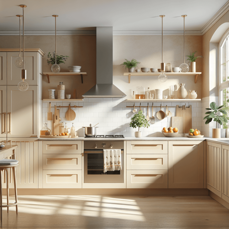 beige Küche im skandinavischen Stil-Potsdam