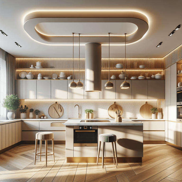 beige Schwebende Küche-Potsdam