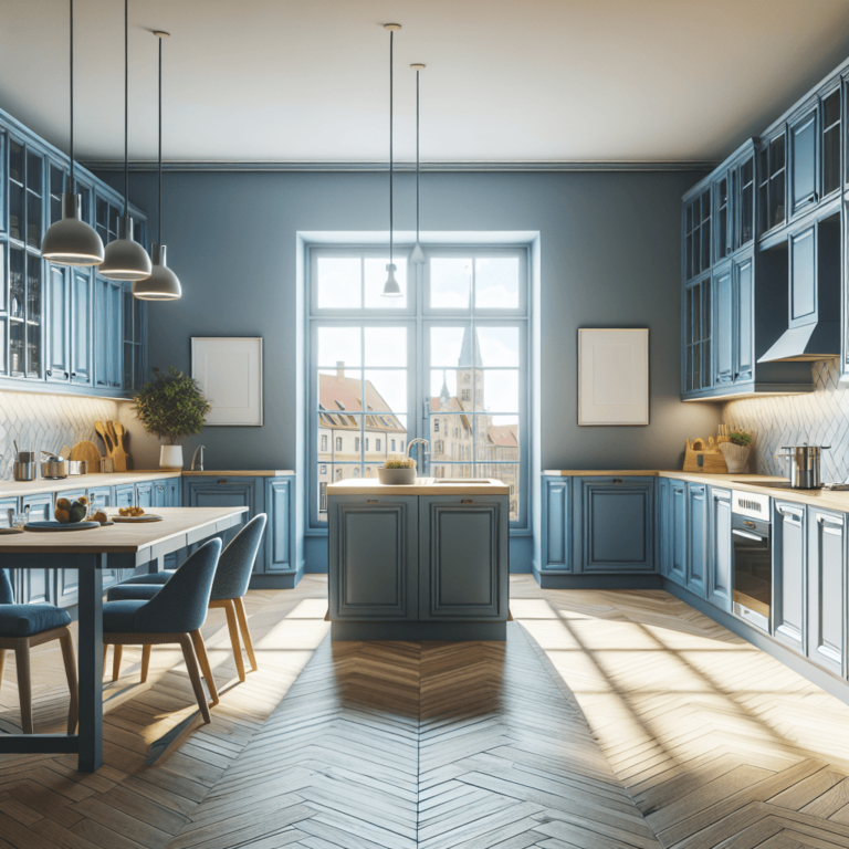 blaue Anrichte Küche-Potsdam