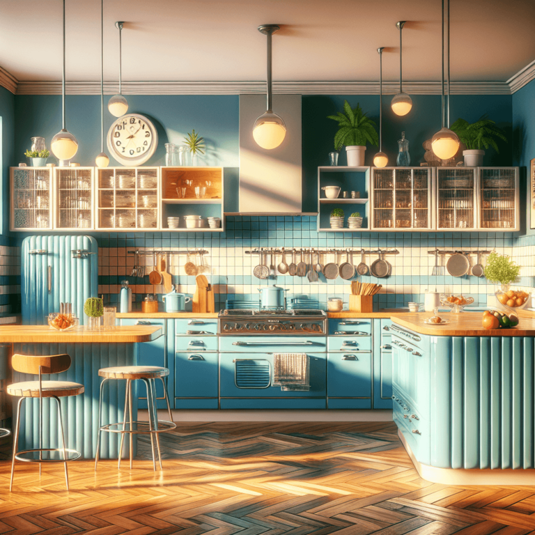 blaue Retro Küche-Potsdam