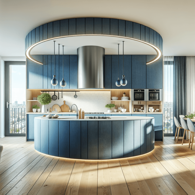 blaue Rondell Küche-Potsdam