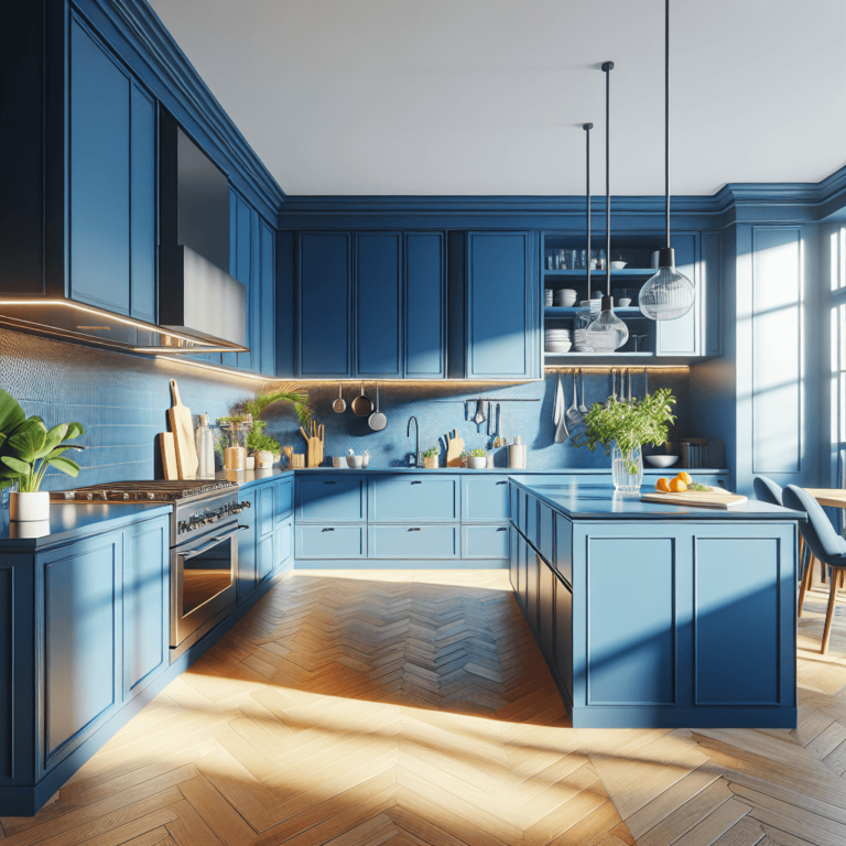 blaue Singleküche-Potsdam