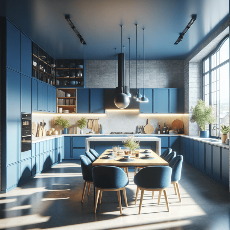 blaue Wohnküche-Potsdam