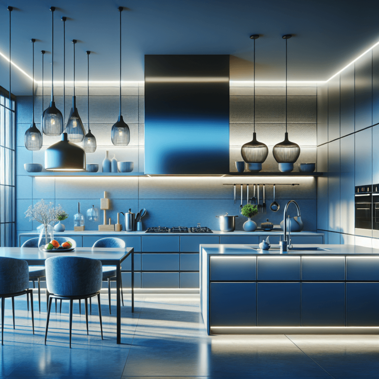 blaugraue Anrichte Küche-Potsdam