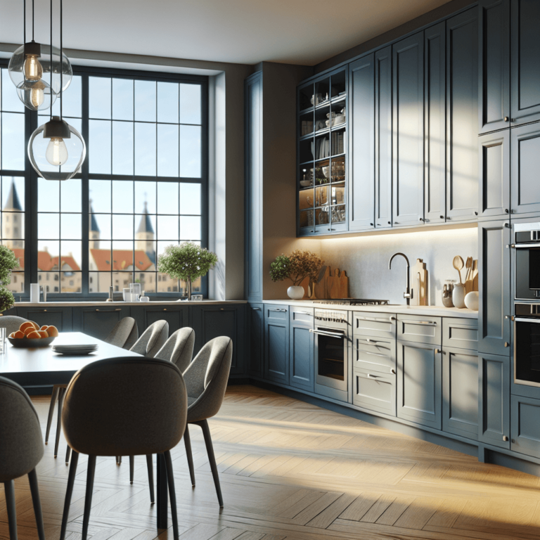 blaugraue Design Küche-Potsdam