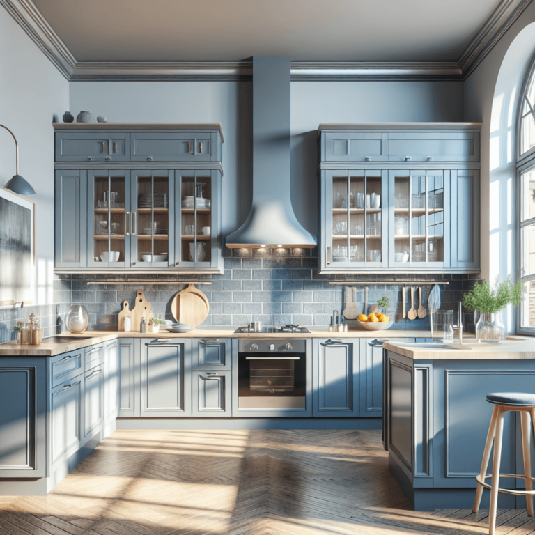 blaugraue Einbauküche-Potsdam