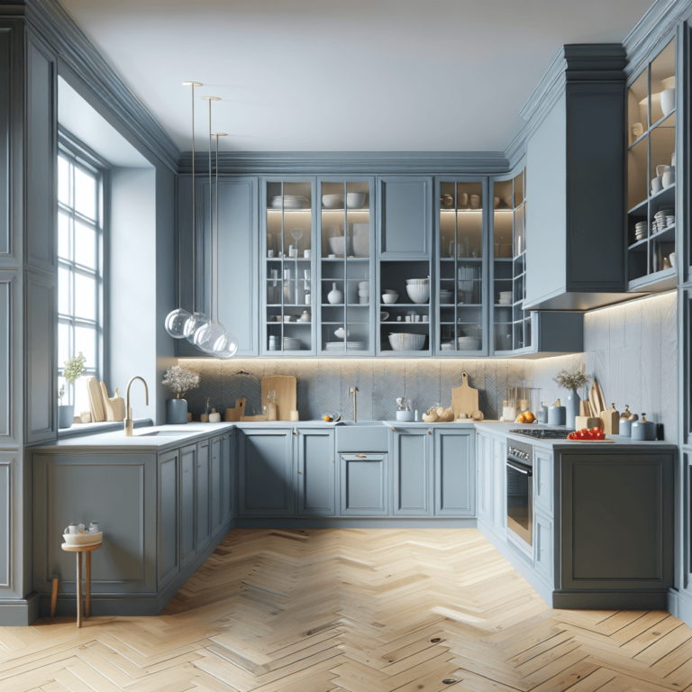 blaugraue Modulare Küche-Potsdam