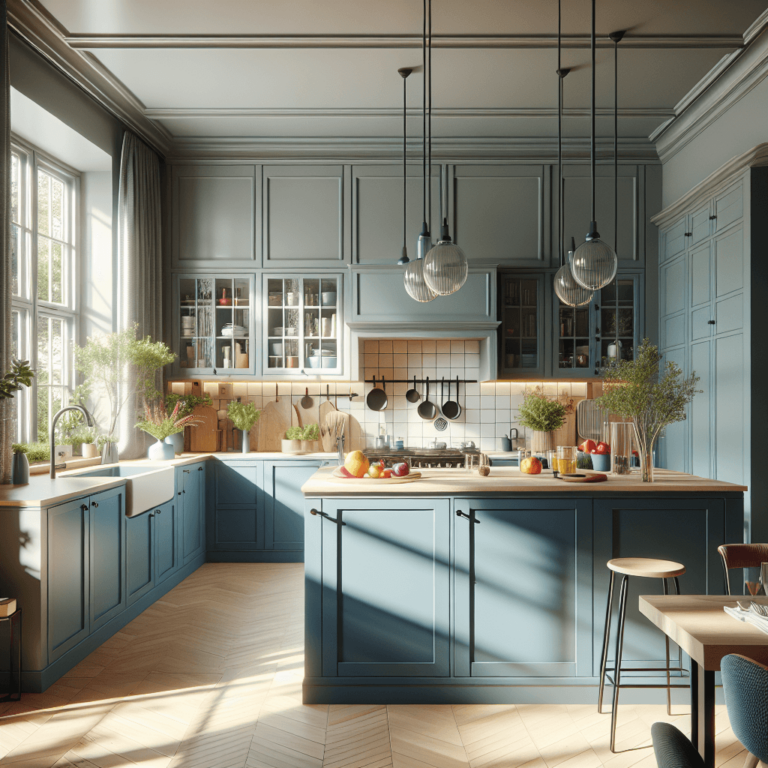 blaugraue Rondell Küche-Potsdam