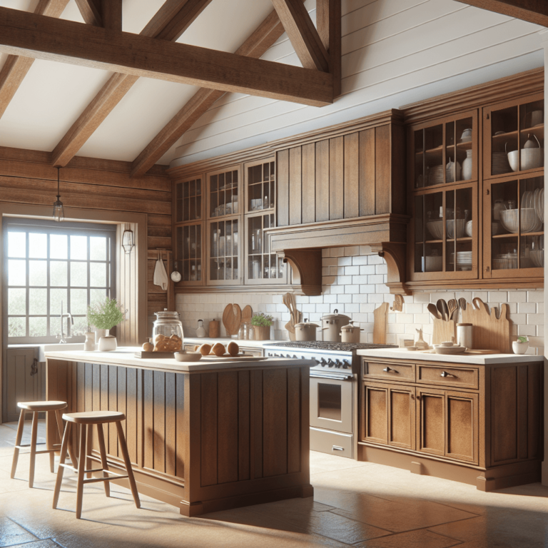 braune Küche im Bauernhausstil-Potsdam