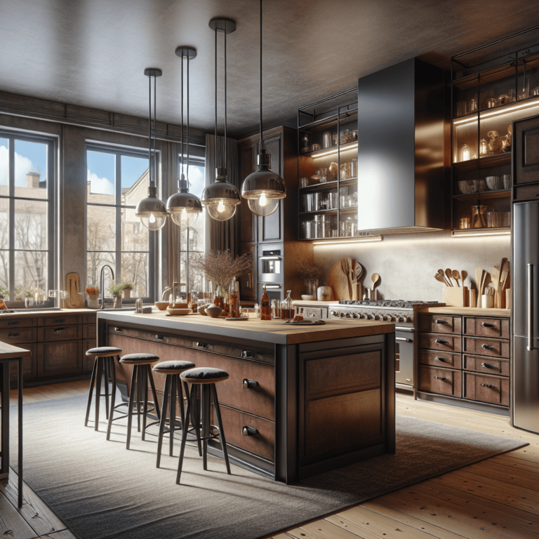 braune Küche im Loftstil-Potsdam