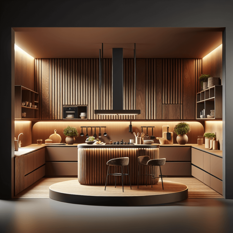 braune Schwebende Küche-Potsdam