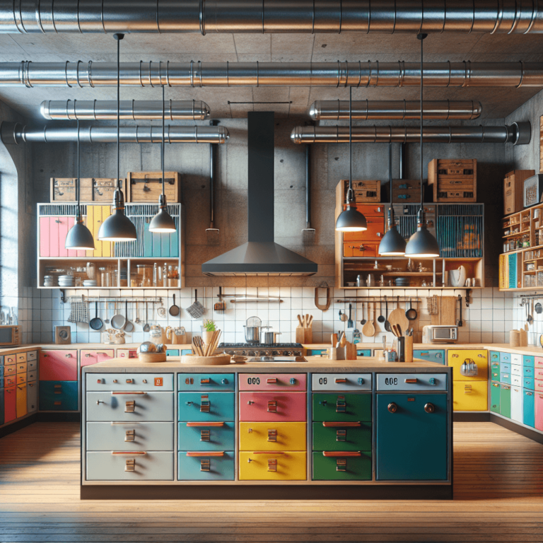 bunte Industrial Style Küche-Potsdam