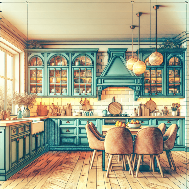 bunte Küche im Vintage Chic Stil-Potsdam