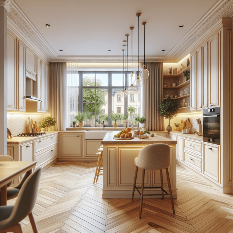 cremefarbene Barrierefreie Küche-Potsdam