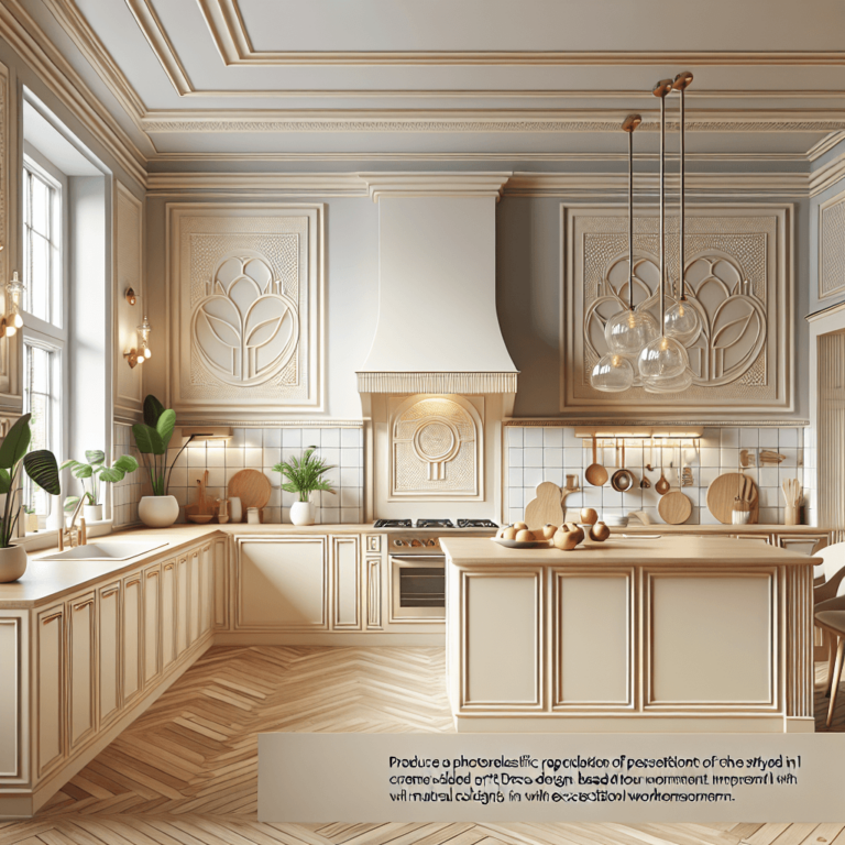 cremefarbene Küche im Art-Deco-Stil-Potsdam