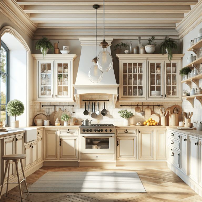 cremefarbene Küche im Bauernhausstil-Potsdam