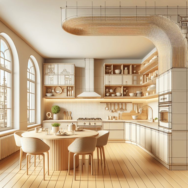 cremefarbene Küche in G-Form-Potsdam