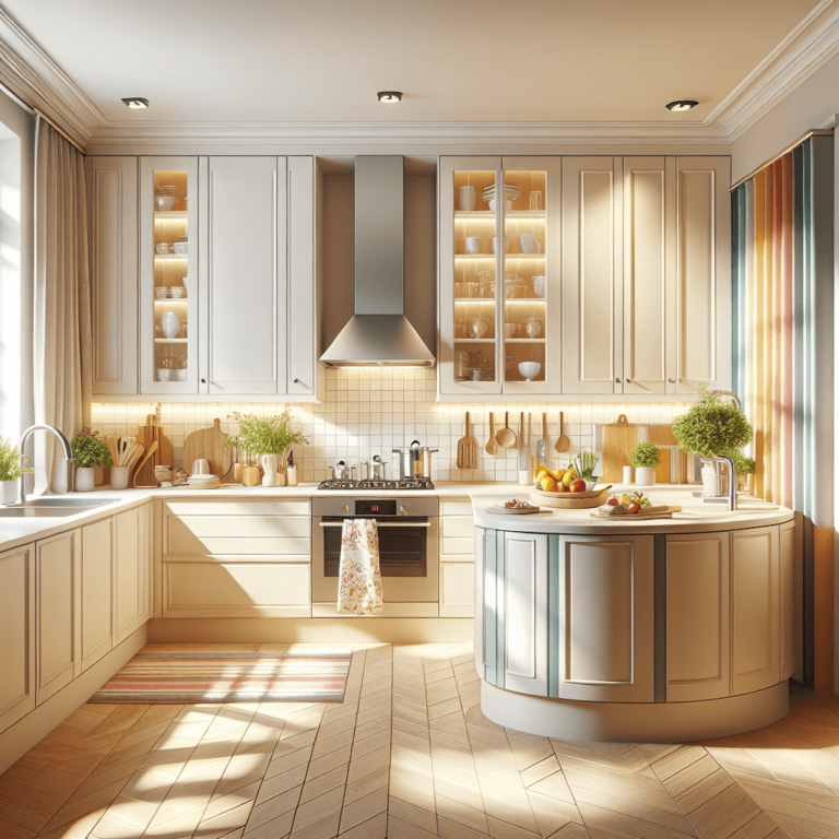 cremefarbene Küche in U-Form-Potsdam