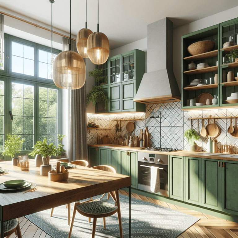 grüne Boho Style Küche-Potsdam
