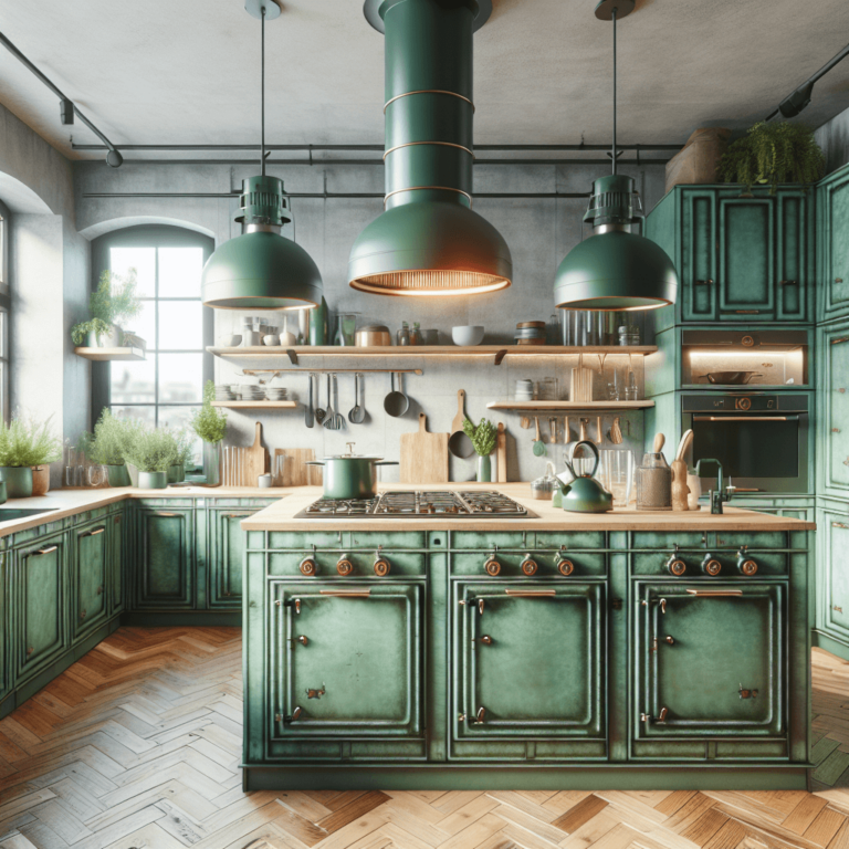 grüne Industrial Style Küche-Potsdam