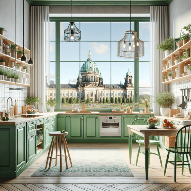 grüne Küche im Shabby Chic Stil-Potsdam