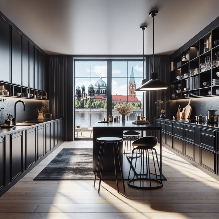 schwarze Barrierefreie Küche-Potsdam