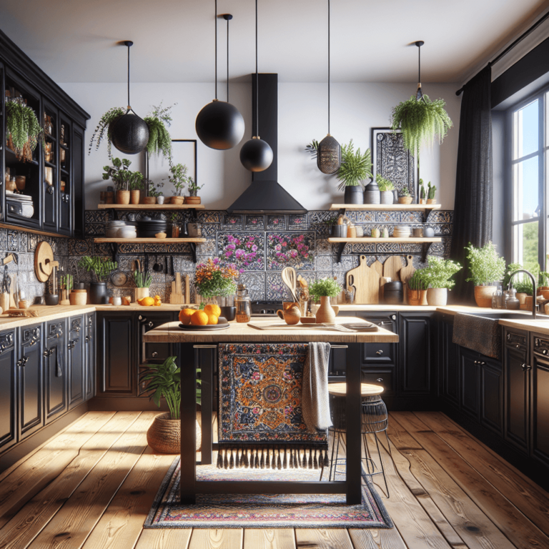 schwarze Boho Style Küche-Potsdam