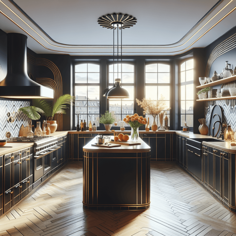 schwarze Küche im Art-Deco-Stil-Potsdam