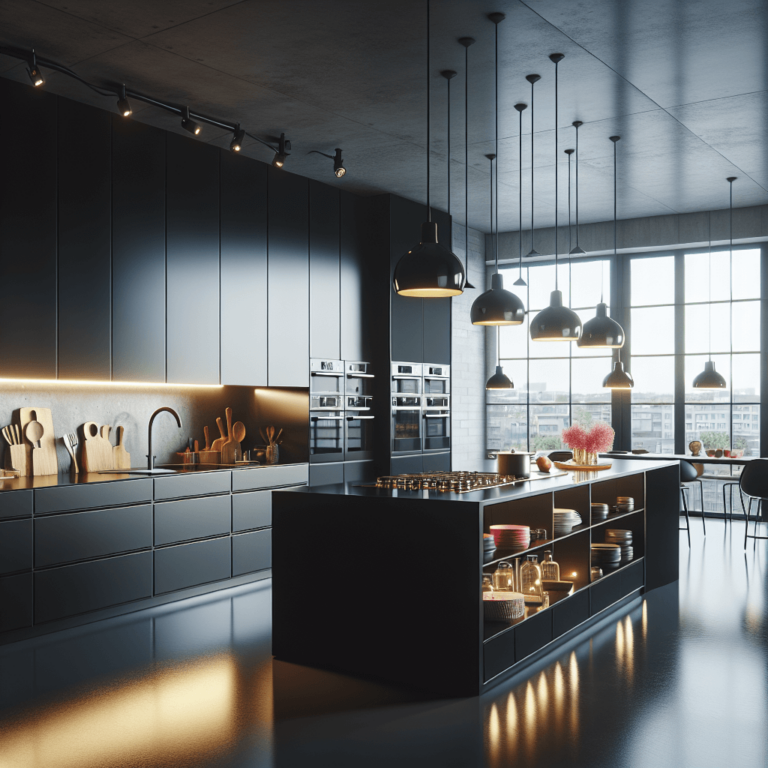 schwarze Küche im Loftstil-Potsdam