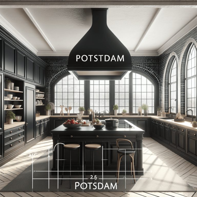 schwarze Küche im Vintage Chic Stil-Potsdam