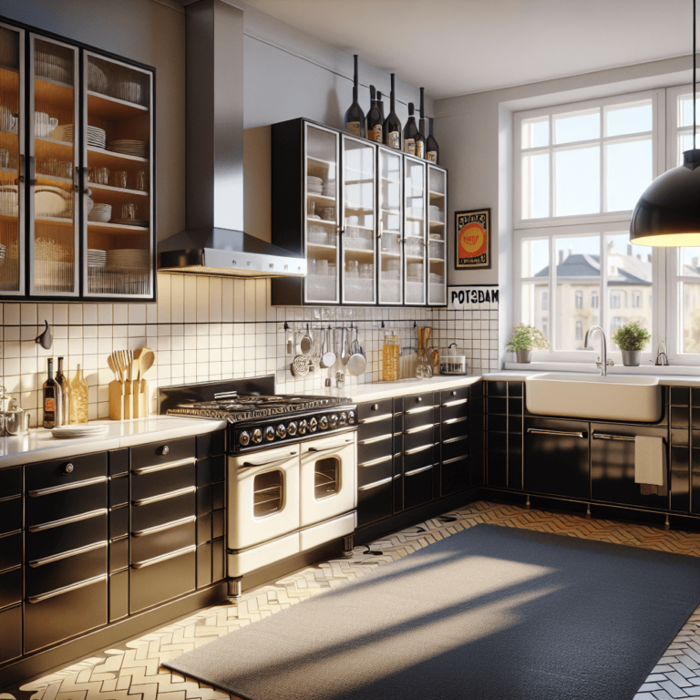 schwarze Retro Küche-Potsdam