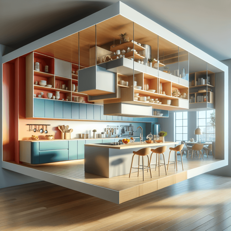 schwarze Schwebende Küche-Potsdam