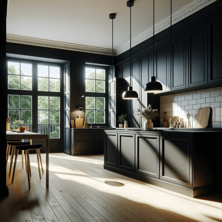 schwarze Wohnküche-Potsdam
