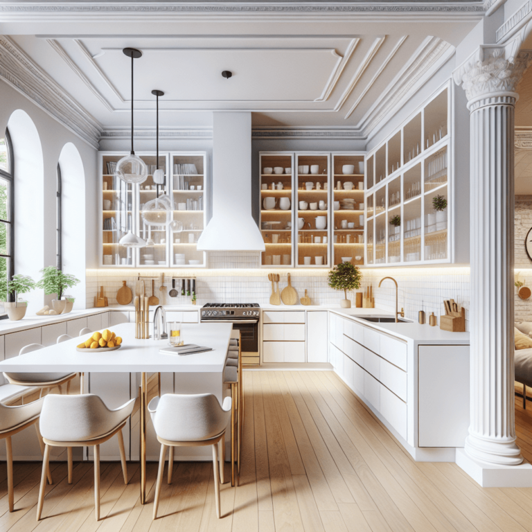 weiße Küche im Art-Deco-Stil-Potsdam