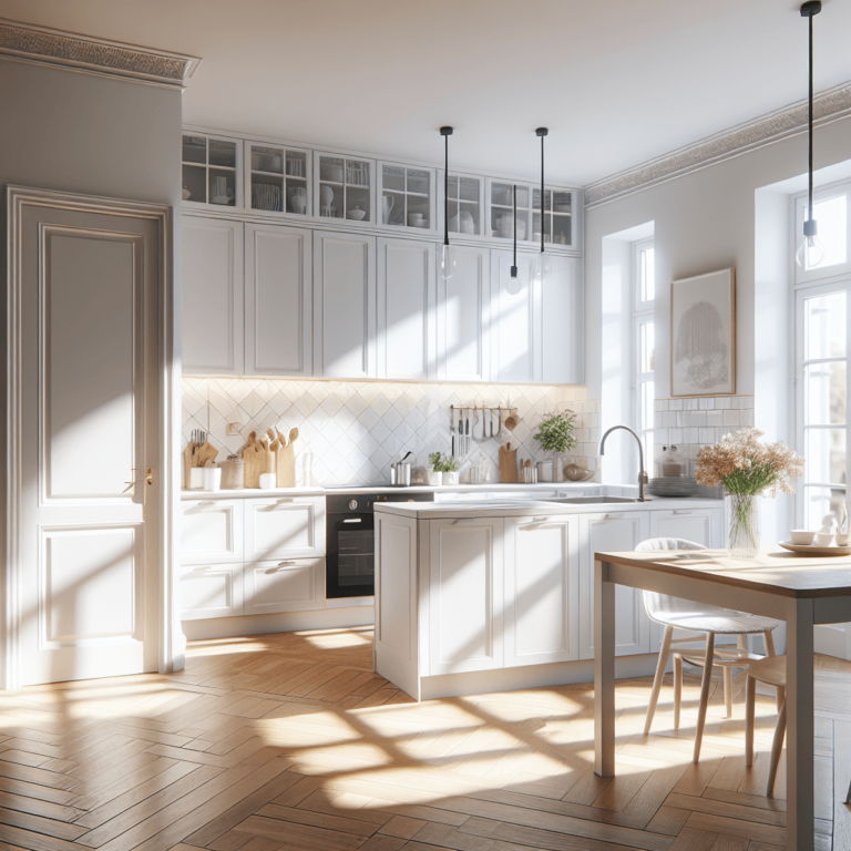 weiße Küche im skandinavischen Stil-Potsdam