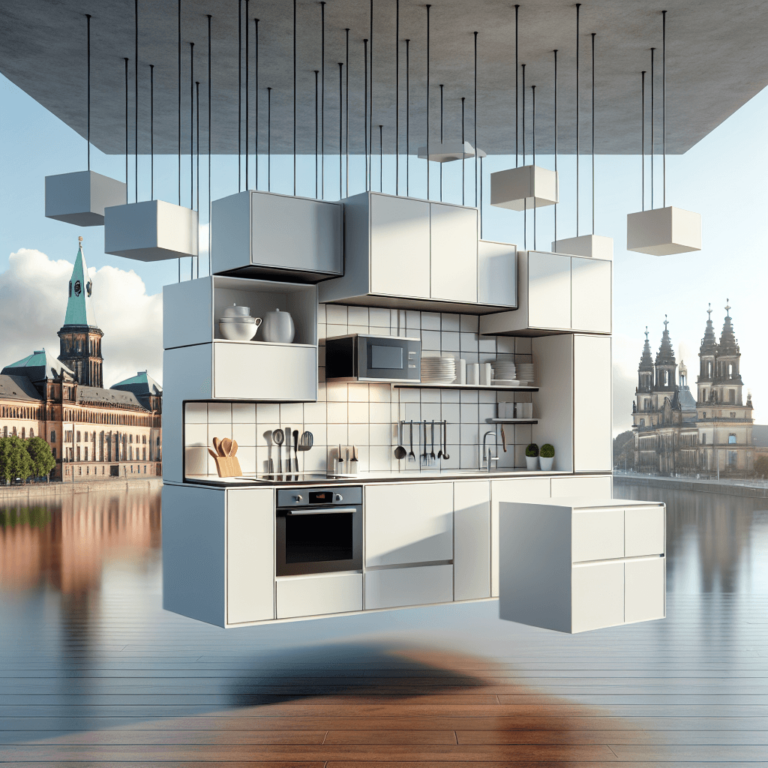 weiße Schwebende Küche-Potsdam